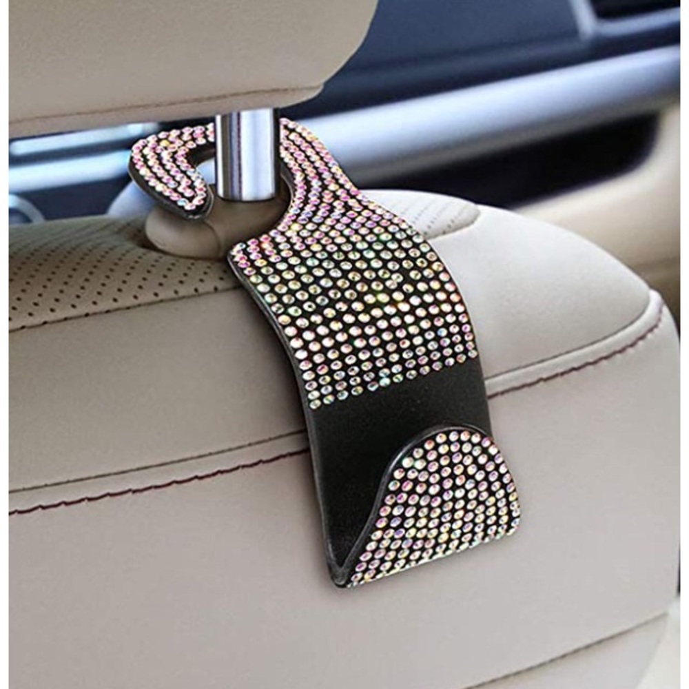 Purse BLING silver / black hook hanger crystal keep your expensive bag off floor